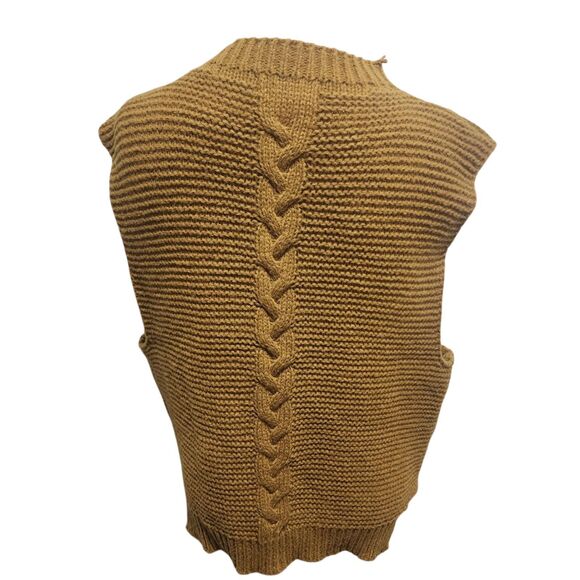 Anthropologie Sweater Vest Womens One Size Chunky Lagenlook Oversized Cable Knit - Picture 3 of 4